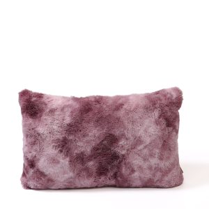 Linde Burgundy faux fur cushion rectangle