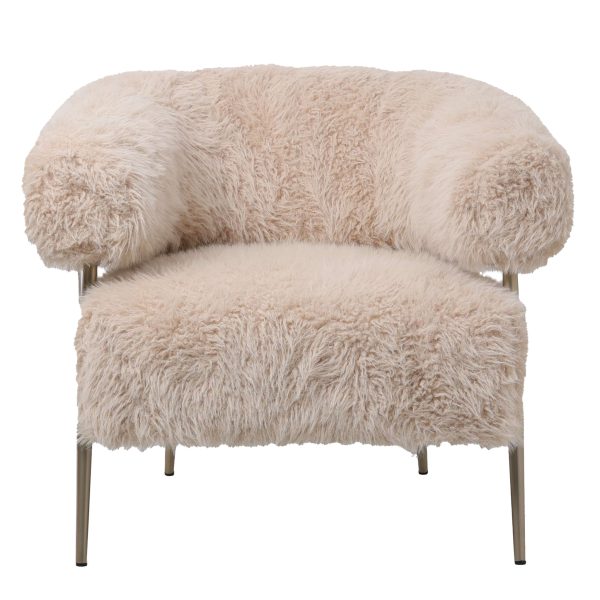 Hair Cream Fauteuil Gold Metal Base