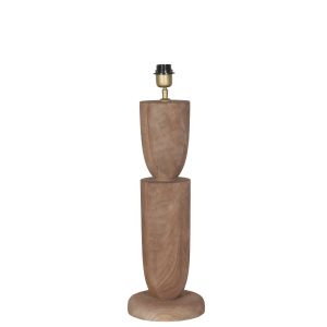 Lorinne Natural Mango Wood Table Lamp Double (set of 2)