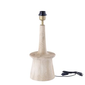 Caelin Natural Mango Wood Table Lamp Narrow Round