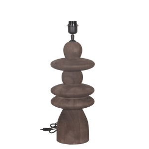 Callain Brown Mango Wood Table Lamp Base Round