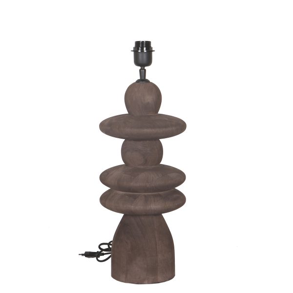 Callain Brown Mango Wood Table Lamp Base Round