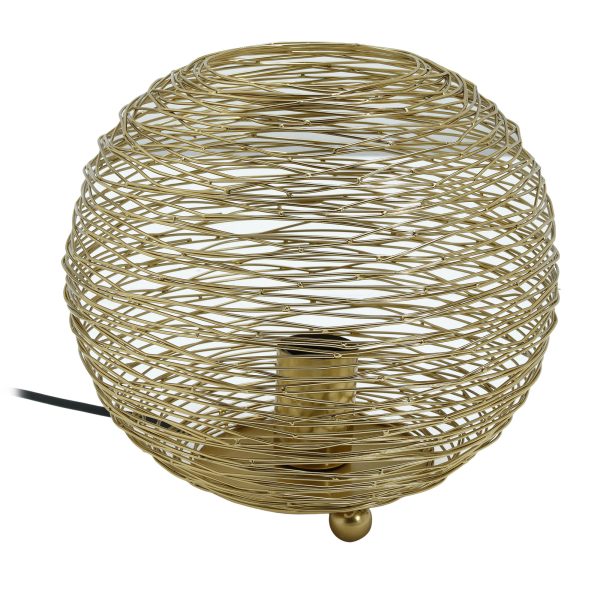 Andres Gold Iron Table Lamp Round Wired Design S