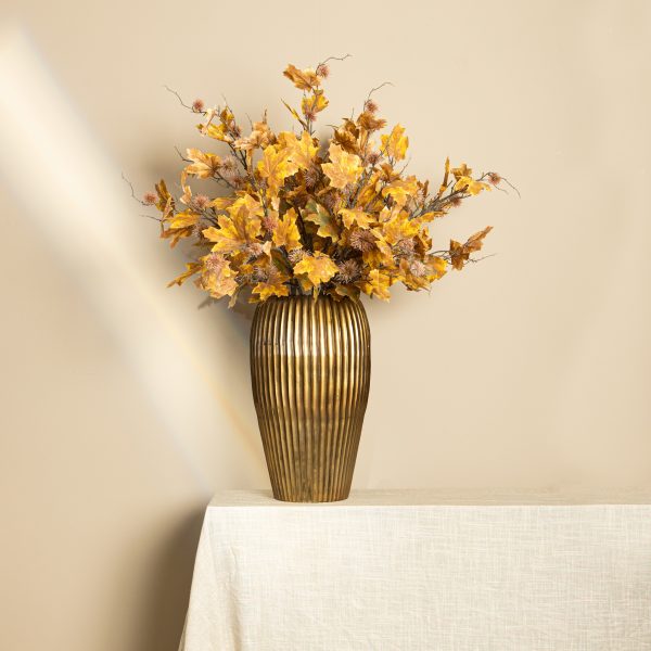 Twig plant yellow green maple spray with chestnut - Afbeelding 2