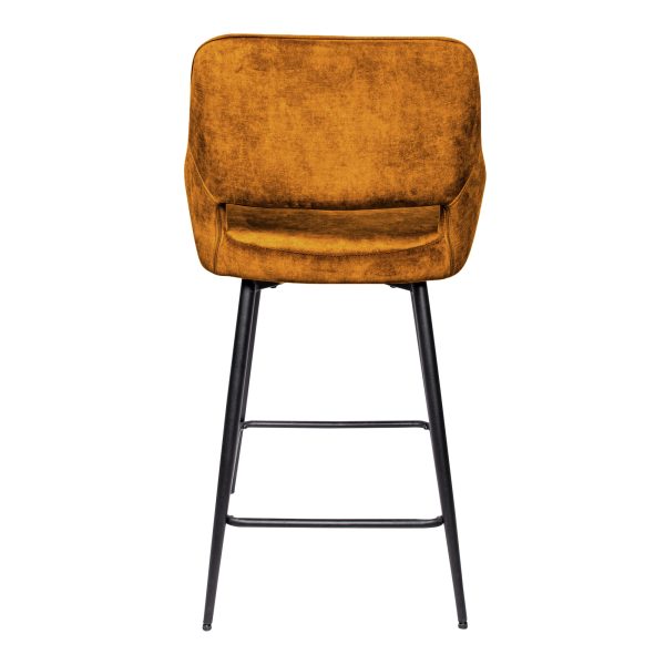 Fal LOW Velvet Rust Bar Stool Black Metal Leg (set of 2) - Afbeelding 2