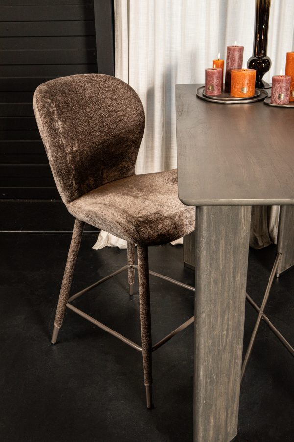 Thor Mocca Bar Chair Aphrodite 7 Fabric Leg (set of 2) - Afbeelding 2