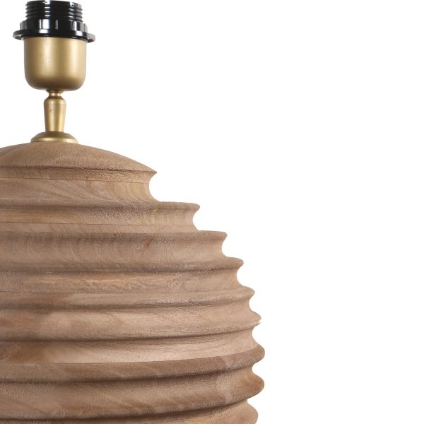 Roven Natural Mango Wood Ribbed Table Lamp Base - Afbeelding 2