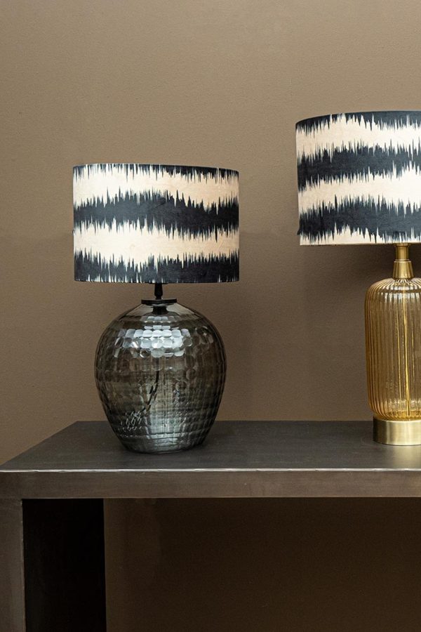 Mexim Grey Smoked Glass Lampbase Round - Afbeelding 2
