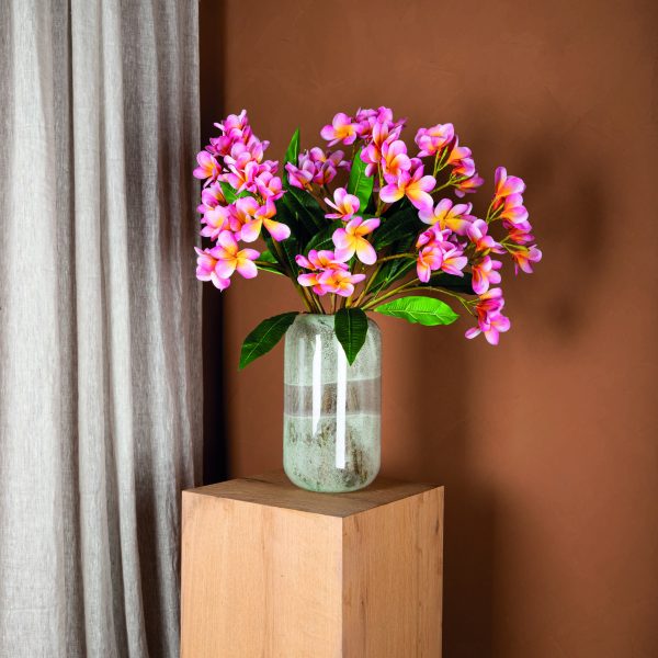 Garden Flower Pink With Leaves (set of 12) - Afbeelding 3