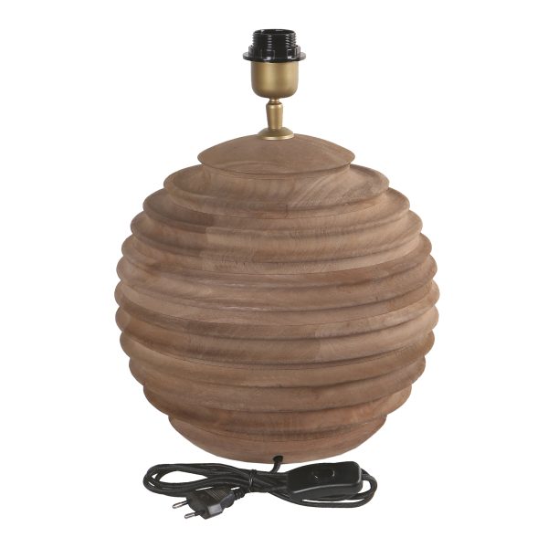 Roven Natural Mango Wood Ribbed Table Lamp Base - Afbeelding 3