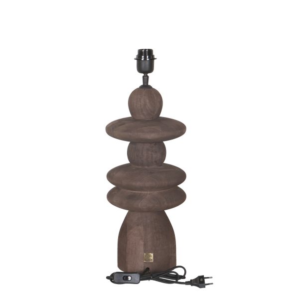 Callain Brown Mango Wood Table Lamp Base Round - Afbeelding 3