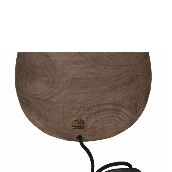 Peake Brown Mango Wood Round Table Lamp Low - Afbeelding 3