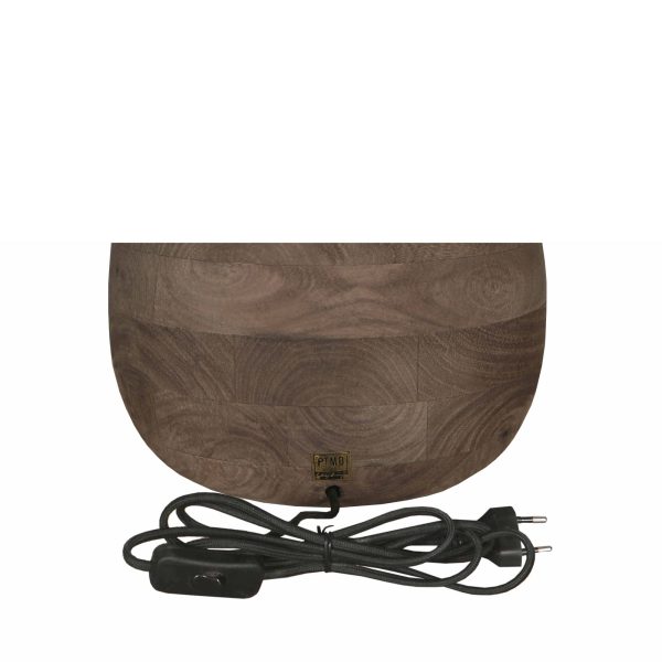 Peake Brown Mango Wood Round Table Lamp Big - Afbeelding 3