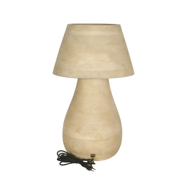 Peake Natural Mango Wood Round Table Lamp Big - Afbeelding 3
