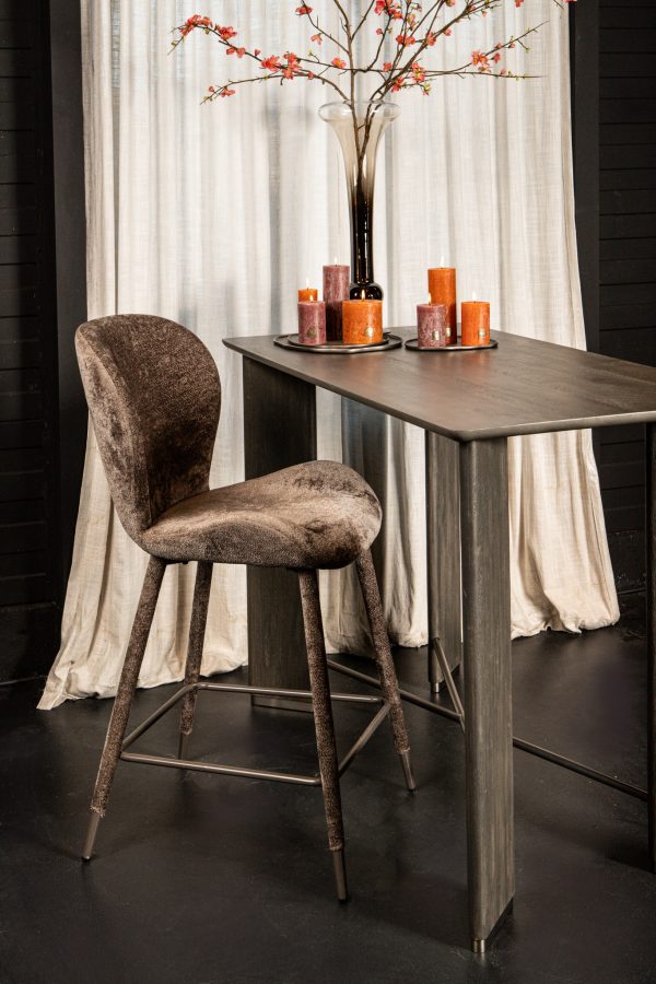 Thor Mocca Bar Chair Aphrodite 7 Fabric Leg (set of 2) - Afbeelding 4