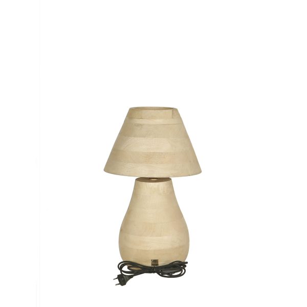 Peake Natural Mango Wood Round Table Lamp Low - Afbeelding 4