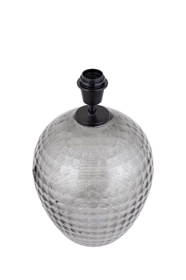Mexim Grey Smoked Glass Lampbase Round - Afbeelding 5