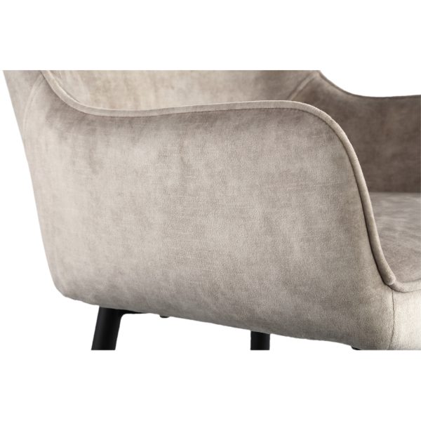 Fal LOW Velvet Khaki Bar Stool Black Metal Leg KD (set of 2) - Afbeelding 5