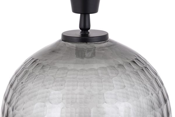 Mexim Grey Smoked Glass Lampbase Round - Afbeelding 6