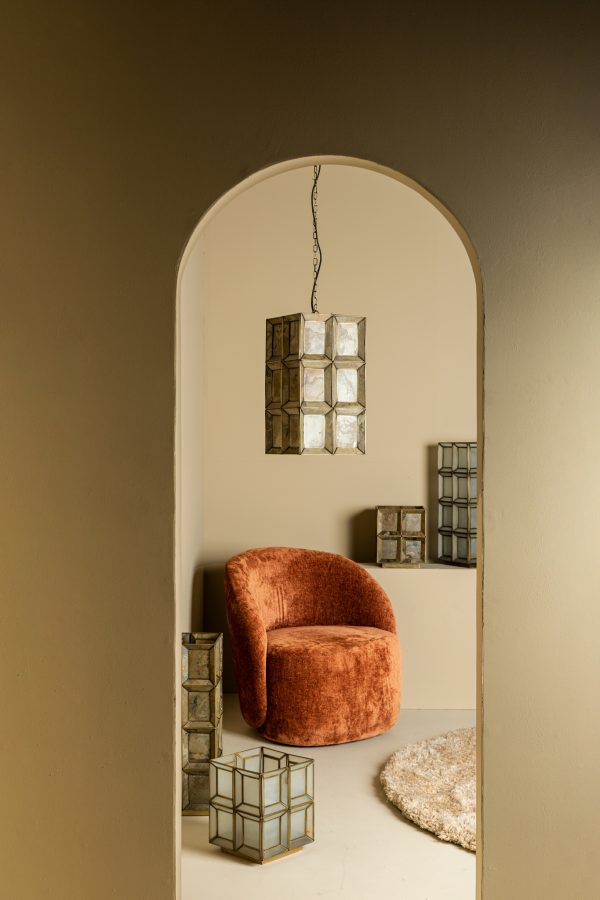 Layra Brass Stone Veneer Table Lamp Antique Low - Afbeelding 6