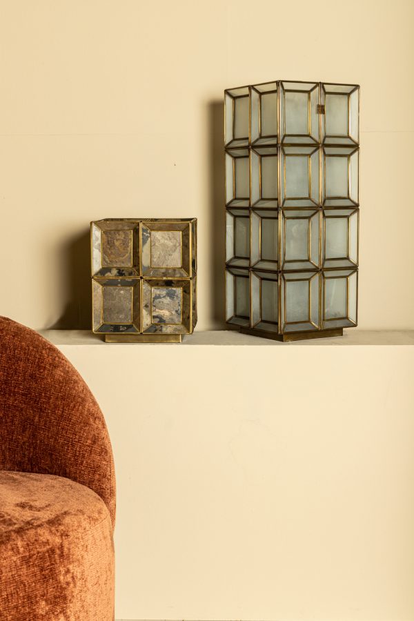 Layra Brass Stone Veneer Table Lamp Antique High - Afbeelding 7