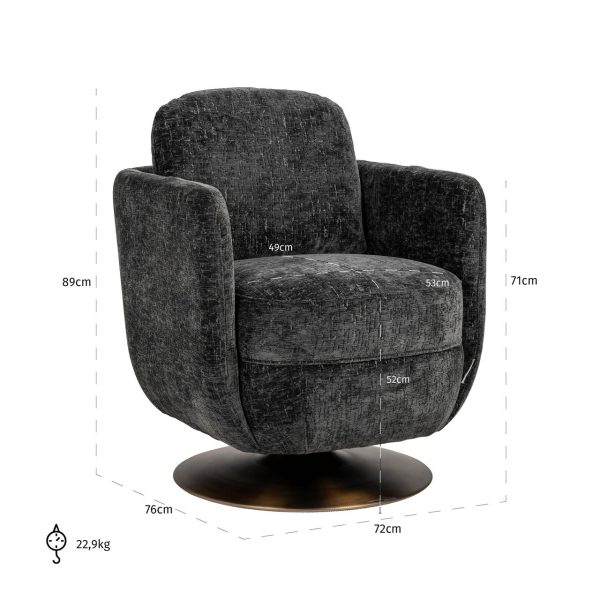 Draaifauteuil Turner graphite island (Island graphite 66) - Afbeelding 5