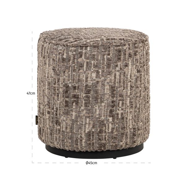 Poef Lexie 45Ø grey dalia (Dalia 45 Greige) - Afbeelding 2