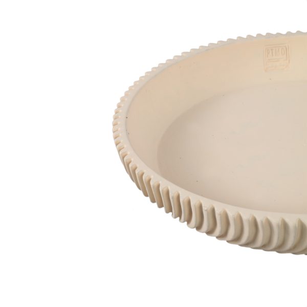 Lianna Cream cement round bowl with line pattern M - Afbeelding 6