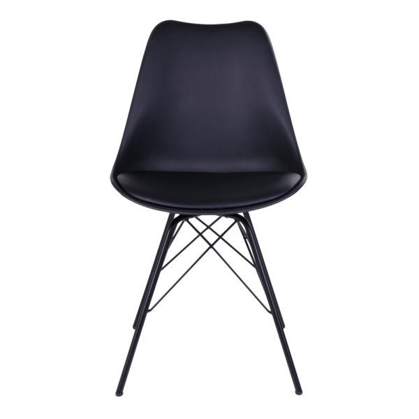 Oslo Dining Chair - Chair in black with black legs (set of 2) - Afbeelding 3