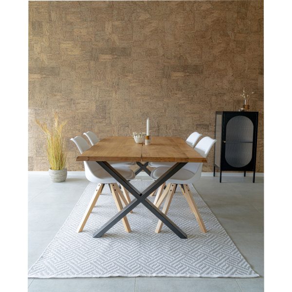 Bergen Dining Chair - Chair in white with natural wood legs (set of 2) - Afbeelding 2