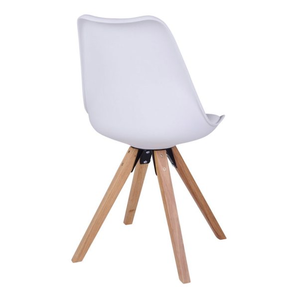 Bergen Dining Chair - Chair in white with natural wood legs (set of 2) - Afbeelding 4