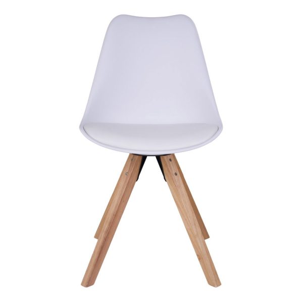 Bergen Dining Chair - Chair in white with natural wood legs (set of 2) - Afbeelding 5
