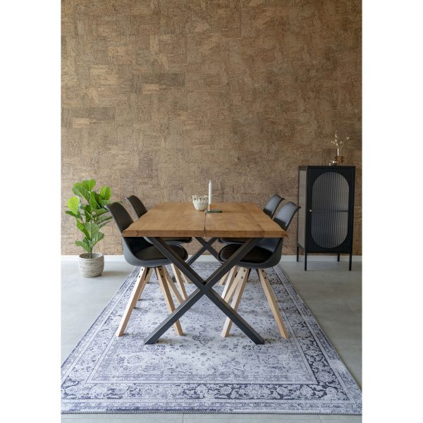 Bergen Dining Chair - Chair in black with natural wood legs (set of 2) - Afbeelding 2