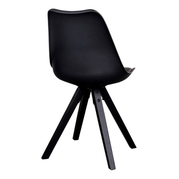 Bergen Dining Chair - Chair in black with black wood legs (set of 2) - Afbeelding 5