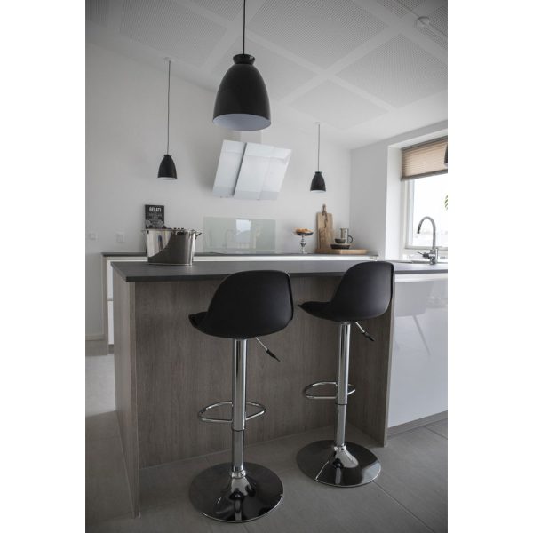 Trondheim Bar Chair - Bar chair in black with chrome legs (set of 2) - Afbeelding 2