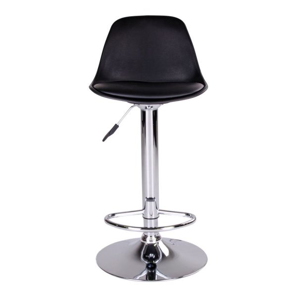 Trondheim Bar Chair - Bar chair in black with chrome legs (set of 2) - Afbeelding 3
