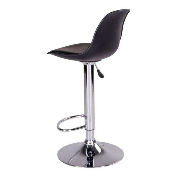 Trondheim Bar Chair - Bar chair in black with chrome legs (set of 2) - Afbeelding 5