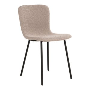 Halden Dining Chair - Dining Chair in bouclé, beige with black legs, HN1233 - set of 2 (set of 2)