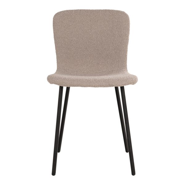 Halden Dining Chair - Dining Chair in bouclé, beige with black legs, HN1233 - set of 2 (set of 2) - Afbeelding 3