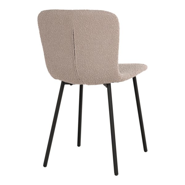 Halden Dining Chair - Dining Chair in bouclé, beige with black legs, HN1233 - set of 2 (set of 2) - Afbeelding 5