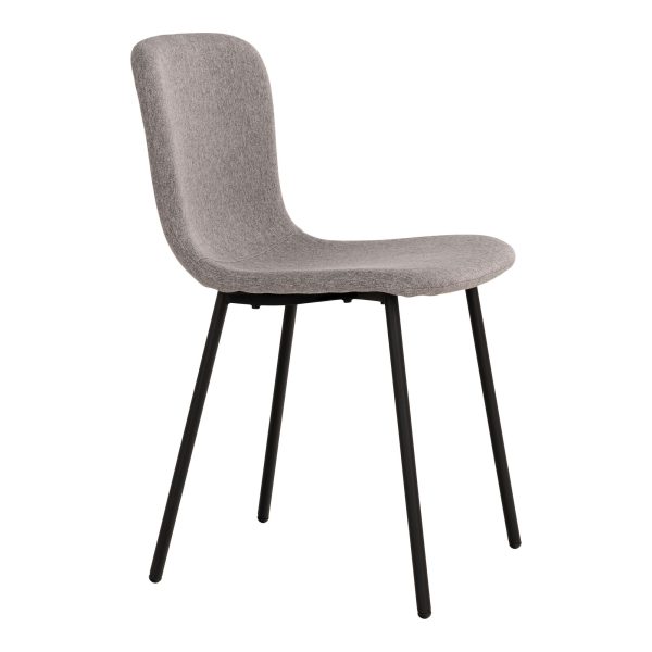 Halden Dining Chair - Dining Chair, light grey with black legs (set of 2) - Afbeelding 3