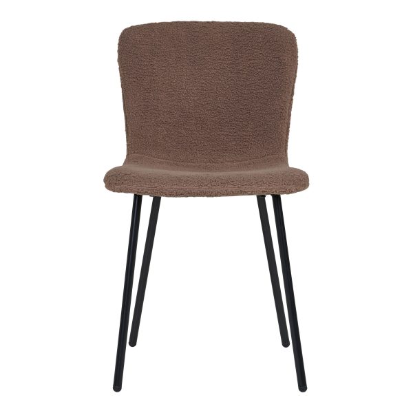 Dining chair, artificial fur, dark brown with black legs, HN1092 (set of 2) - Afbeelding 3