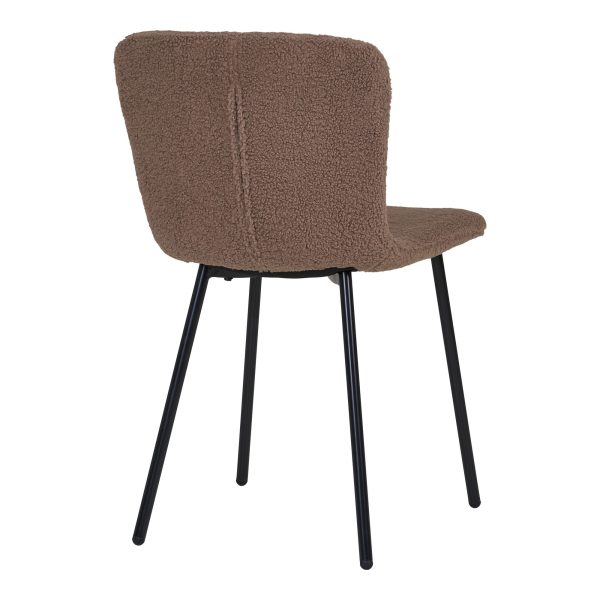 Dining chair, artificial fur, dark brown with black legs, HN1092 (set of 2) - Afbeelding 5