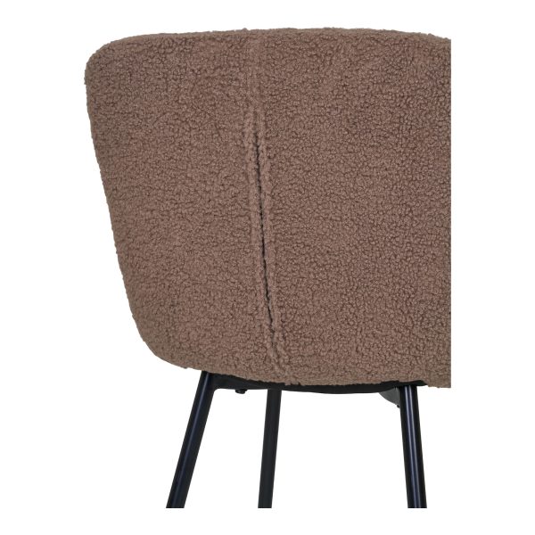 Dining chair, artificial fur, dark brown with black legs, HN1092 (set of 2) - Afbeelding 6