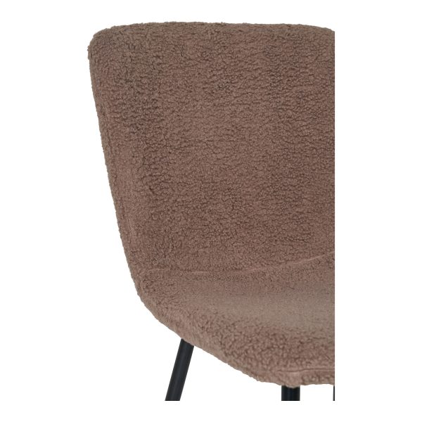 Dining chair, artificial fur, dark brown with black legs, HN1092 (set of 2) - Afbeelding 7