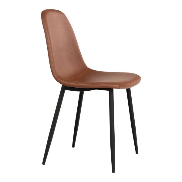 Stockholm Dining Chair - Chair in light brown vintage with black legs (set of 2) - Afbeelding 4