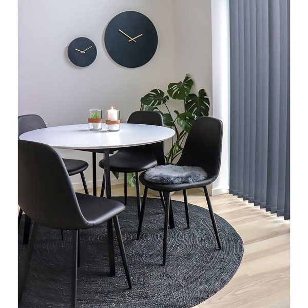 Stockholm Dining Chair - Chair in black PU with black legs (set of 2) - Afbeelding 2