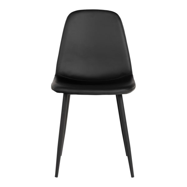 Stockholm Dining Chair - Chair in black PU with black legs (set of 2) - Afbeelding 3