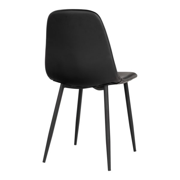 Stockholm Dining Chair - Chair in black PU with black legs (set of 2) - Afbeelding 5