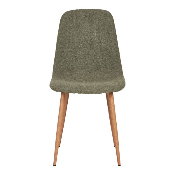 Dining chair, bouclé, dark green with woodlike legs, HN1236 (set of 2) - Afbeelding 3